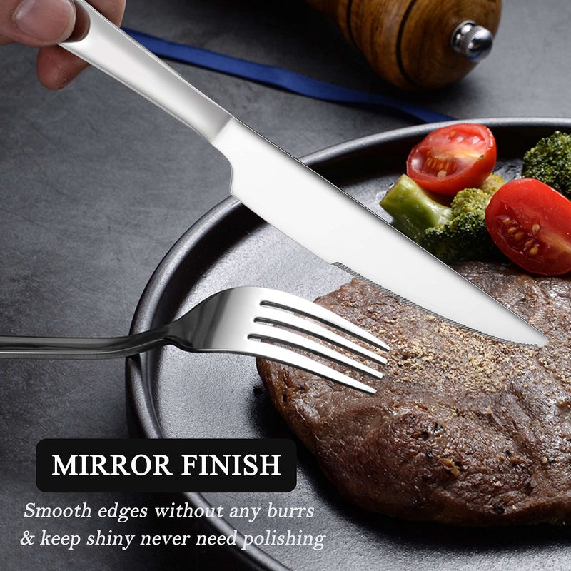 LIANYU Silverware Flatware Set for 8  40 Piece Stainless Steel Home Kitchen Restaurant Tableware Cutlery Set  Include Forks Spoons Knives  Mirror Finish  Dishwasher Safe - Image 3